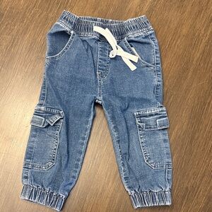Kids Blue Denim Cargo Pants